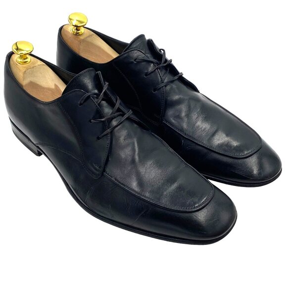 Italy To Boot Adam Derrick mens size 10 black leather classic oxford dress shoes - Picture 1 of 11